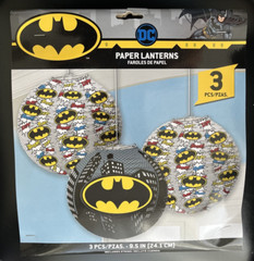 Batman DC Comics Superhero Party Decoration- 3 Paper Lanterns (9.5in) NEW