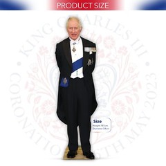 King Charles III Lifesize Cardboard Cut Out Free Standing Great for party photo