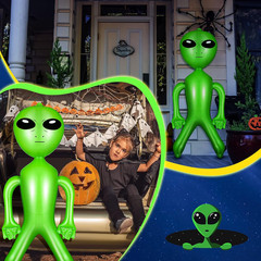 3PCS 63″ Giant Inflatable Green Alien, Blow Up Decoration for Party & Holiday