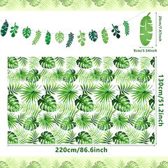 2 Pieces Palm Leaf Table Covers Hawaii Green Leaves Tablecloths Tropical Leaf…