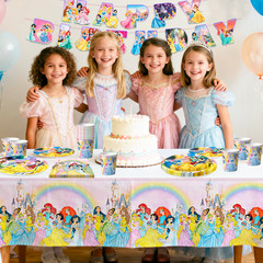 DISNEY Princess Party Decorations 126Pcs Tableware Plates Tablecloth Banner Cups