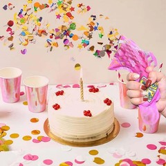 Rainbow Metallic Foil Confetti 8000 Pcs 0.59″ Diameter 60g – Party Wedding