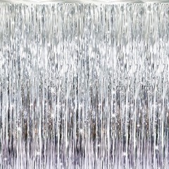 3.2 ft x 9.8 ft Metallic Tinsel Foil Fringe Curtains,Party Streamer Backdrop