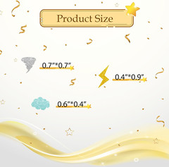 100Pcs Tornado Confetti, Colorful Glitter Cloud Lightning Table Confetti for Bab