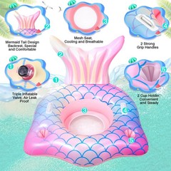 Premium Thickened Mermaid Pool Float for Kids & Adults – Large Inflatable Tail