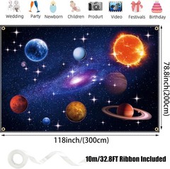 10×6.5FT Space Backdrop for Galaxy Theme Party – Extra Large Starry Universe