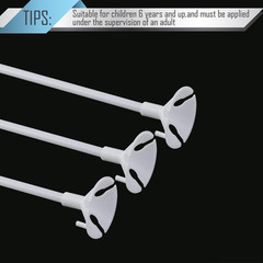 Upgraded Version 100 Pieces White Plastic Balloon Sticks Holders and Cups for Ch