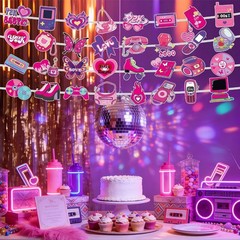 Retro Y2k Party Decorations Pink 2000s Banners 00s Theme Party Supplies