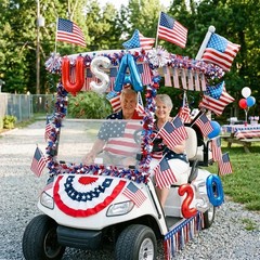 4th of July Golf Cart Decorations Kit, 250th Anniversary USA Patriotic Parade De