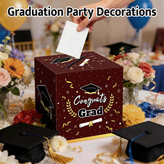 Graduation Decorations 2026 Maroon Graduation Card Box Graduation Party Decorati
