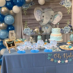 ZHUOWEISM 6 PCS Blue Elephant Honeycomb Table Centerpiece for It’S a Boy Elephan