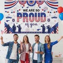Military Pride Decoration Backdrop Banner – We Are So Proud of You Army Gradu…