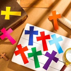 108PCS Cross Paper Cutouts Religious Classroom Bulletin Board DIY Craft Decor
