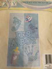 It’s A Boy Vintage Wall Plastic Banner Mural 72×42