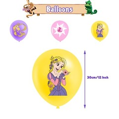 Rapunzel Tangled Theme Birthday Party Supplies Balloon Banner Cake Toppers