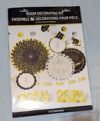 2024 Graduation or Election Party Room Decorating Kit Gold Silver Black Amscan