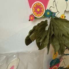 Vtg Hallmark Paper Honeycomb Easter Bunny & Chick Cut Out Table Decor SEE & READ