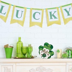 Yulejo 3 Pcs St. Patrick’s Day Shamrock Table Decorations Shamrock Tiered Tra…