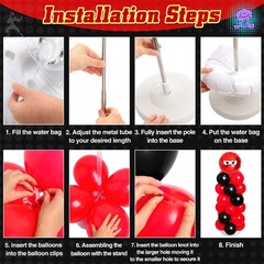 2 Sets Ninja Party Decorations Ninja Adjustable Balloon Column Stand Kit Meta…