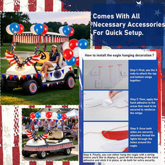 Patriotic Golf Cart Decoration Kit for 4th of July Celebrations