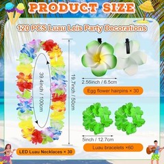 Sherr 240 Pcs Hawaiian LED Luau Leis Party Decorations Set