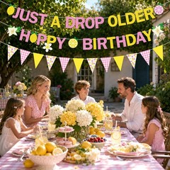3PCS Lemon Party Decorations Lemonade Floral Happy Birthday Just A Drop Older…
