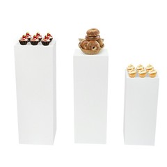 3pcs Square Wedding Centerpieces, Flower Display Rack Decorations Table Pillars
