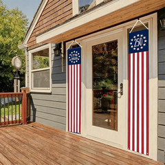 250th Anniversary Patriotic Flag Banner Set 1776-2026 Porch Decor 2 Pack