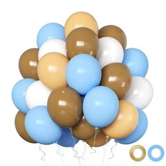 Blue and Brown Party Balloons 50pcs 12 Inch brown blue Latex Balloons for Par…
