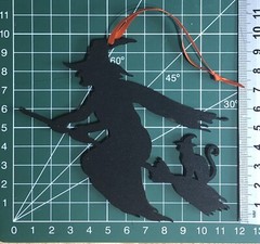 Halloween Hanging decorations. Laser Cut Painted Plywood. With Ribbons Pack 1