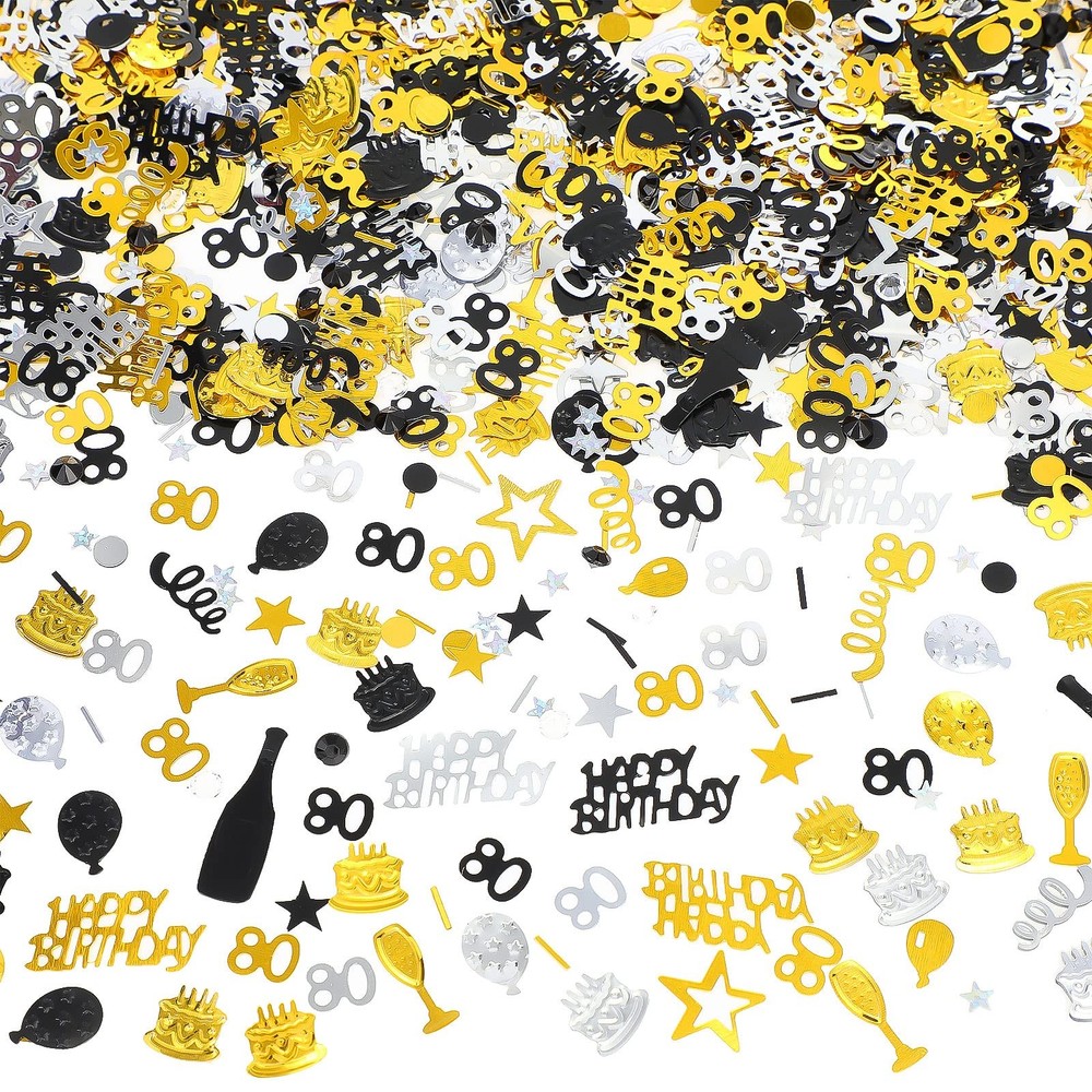 Hungdao 3000 Pieces Table Confetti Happy Birthday Cake Foil Metallic Sequins Con