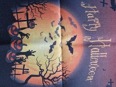 Halloween Table Runner Bats – Orange Red Linen – 14 x 71 Inches – Non-Slip – UK