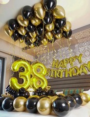 Black and Gold Balloons – 50PCS Graduation Balloons 12 Inch Metallic Gold