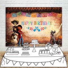 Happy Birthday Coco Theme Backdrop 7×5 Mexican Fiesta Coco Background for Kid…