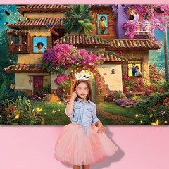 Whimsical 7x5FT Magic House Theme Backdrop for Unforgettable Birthdays