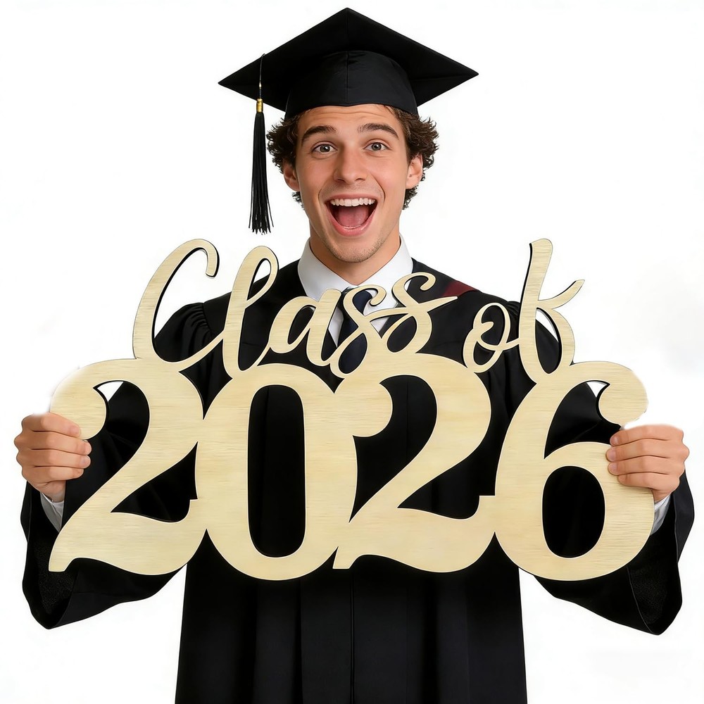 2026 Graduation Decorations, Class of 2026 Wooden Sign, Graduation Photo Boot…