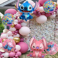 6 Lilo and Stitch pink balloon party birthday supplies decoration happy theme