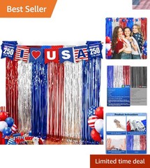 Vibrant American Flag Streamers 2-Pack – Indoor & Outdoor 4th of July Decor