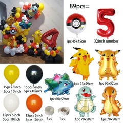 111 Piece cartoon Pikachu theme ballon arch set for birthday parties And More