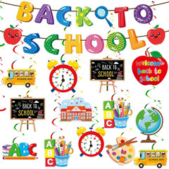 Back to School Decorations, Welcome Back to School Banner and NO-DIY Hanging Swi