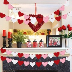 Romantic Red Pink White Heart Banner for Weddings & Valentine’s Celebrations
