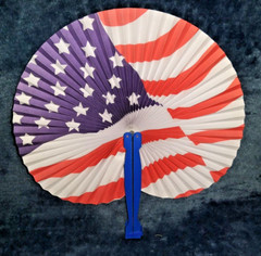 Holiday Patriotic July 4th 3 Paper Fan and 3 Can Cooler Set