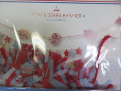 4 Pack Target Crepe Paper Pom & Stars Banner Red White Blue 72 in & PAPER WHEELS