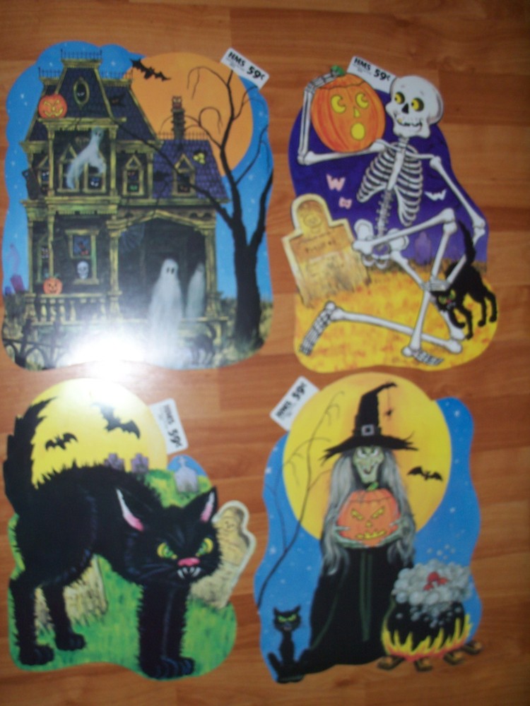 Halloween Diecuts Cutouts HMS #303 to #306 Vintage Decorations U Pick NOT a LOT