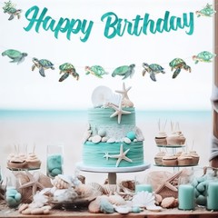 Turtle Decorations Banner, Sea Turtle Happy Banner Ocean Animal Turtle Garlan…