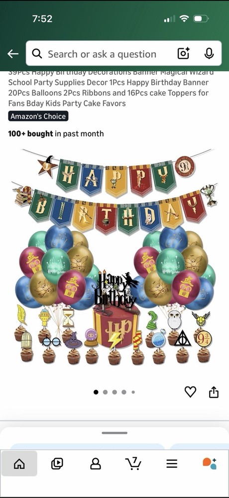Harry Potter Birthday Party Decorations Kit Balloons Banner Cake Toppers