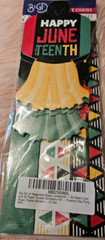 Juneteenth Paper chain Garland 21 feet 30 paper tassels HL