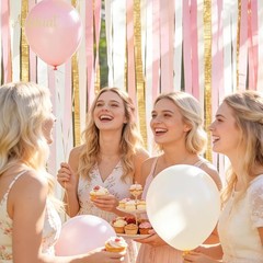 Wedding Party Decorations, 8 Rolls Pink Gold Crepe Paper Streamers for Weddin…