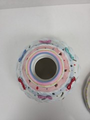 Partylite Birthday Celebration Cake & Base Porcelain Tealight Candle Holder 7.5″