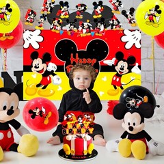Mickey Mouse Party Supplies 112 Pcs Party Decorations Tableware Balloons Plates